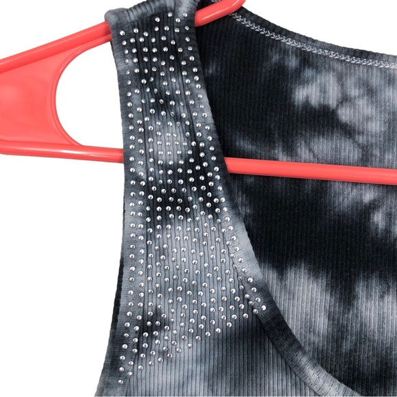 Calvin Klein Tye Dye Ribbed and Studded Tank Top for Layering SZ L - Picture 2 of 6